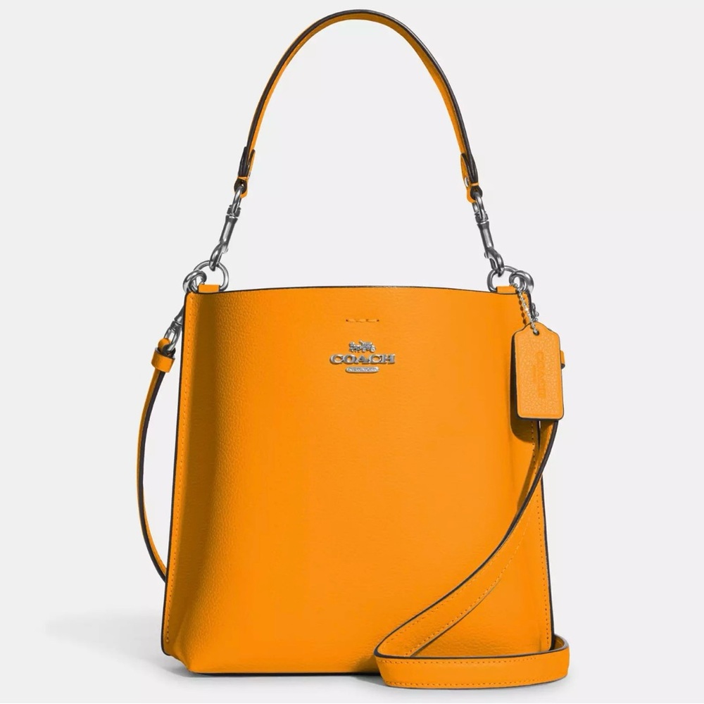 Coach - Mollie Bucket Bag 22 in Silver/Papaya